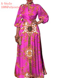 VONDA Women Vintage Printed Maxi Long Dress Casual Vestido Casual Robe Femme Holiday Sundress Oversized