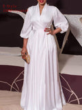VONDA Women Vintage Printed Maxi Long Dress Casual Vestido Casual Robe Femme Holiday Sundress Oversized