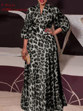 VONDA Women Vintage Printed Maxi Long Dress Casual Vestido Casual Robe Femme Holiday Sundress Oversized