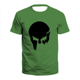 Model Graphic Spartan Print 3D Casual Male Shirt Around The Neck Oversized Short