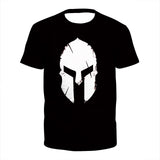 Model Graphic Spartan Print 3D Casual Male Shirt Around The Neck Oversized Short