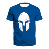 Model Graphic Spartan Print 3D Casual Male Shirt Around The Neck Oversized Short