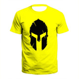 Model Graphic Spartan Print 3D Casual Male Shirt Around The Neck Oversized Short