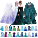 Frozen Anna Elsa Princess Dress For Girl Birthday Party Tulle Prom Gown Kids Christmas Cosplay Snow Queen Coronation Costume