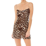 New Summer Women sleeveless Leopard Print Womens Slim Ladies Slip Dress Holiday Beach Bodycon Mini Dresses Vestidos