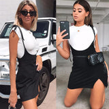 Summer Women Stretchy Strap Long Tank Top Slim Mini Dress Solid Sexy Sleeveless Dresses