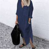 Dress White Casual Female Long Shirt Dresses