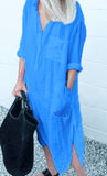 Dress White Casual Female Long Shirt Dresses