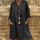 Dress White Casual Female Long Shirt Dresses