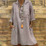 Dress White Casual Female Long Shirt Dresses
