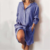 Dress White Casual Female Long Shirt Dresses