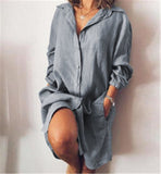 Dress White Casual Female Long Shirt Dresses