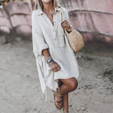 Dress White Casual Female Long Shirt Dresses