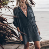 Dress White Casual Female Long Shirt Dresses