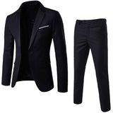 Men Spring 2 Pieces Classic Blazers Suit Sets Men Business Blazer  +Pants Suits Sets Autumn Men Wedding Party Set