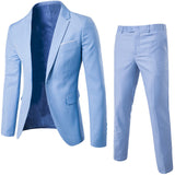 Men Spring 2 Pieces Classic Blazers Suit Sets Men Business Blazer  +Pants Suits Sets Autumn Men Wedding Party Set