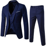 Men Spring 2 Pieces Classic Blazers Suit Sets Men Business Blazer  +Pants Suits Sets Autumn Men Wedding Party Set