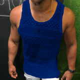 Men Tank Tops Hollow Out Sleeveless Shirts Summer Fashion Mens Clothing Slim Fit Gym Clothes Workout Vest Top Fashion