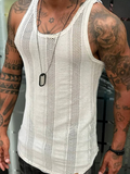 Men Tank Tops Hollow Out Sleeveless Shirts Summer Fashion Mens Clothing Slim Fit Gym Clothes Workout Vest Top Fashion