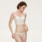 New Fashion Embroidered 3D Petal Bustier Bra Cropped Tops Female Thin Underwear Y1150