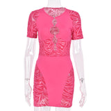 Sexy Zebra Print Cut Out Mesh Transparent Women Mini Dress for Beach Holiday Night Club Goth Party Bodycon Pencil Shorts Dresses