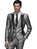 Custom Made Groomsmen Shawl White Lapel Groom Tuxedos Blue Men Suits Wedding Best Man Blazer (Jacket+Pants+Vest+Bow Tie ) C69