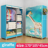 Wardrobe 3D painting design Non-woven Steel frame reinforcement Standing Storage Organizer Detachable Clothing Closet furniture