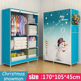 Wardrobe 3D painting design Non-woven Steel frame reinforcement Standing Storage Organizer Detachable Clothing Closet furniture
