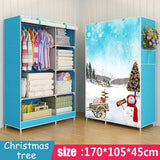 Wardrobe 3D painting design Non-woven Steel frame reinforcement Standing Storage Organizer Detachable Clothing Closet furniture