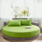 3 Pcs Solid Color Cotton Round Fitted Sheet Set Round Bed Sheet Bedding Set Customizable Mattress Diameter 200cm 220cm