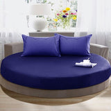 3 Pcs Solid Color Cotton Round Fitted Sheet Set Round Bed Sheet Bedding Set Customizable Mattress Diameter 200cm 220cm