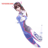 VEVEFHUANG D.Va Costume Lycra Spandex DVA Cosplay Zentai Adults Catsuit Halloween Female Bodysuit Womens a pcs jumpsuit