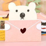 Cute animal message cards mini envelope cards thank you stationery kids greeting cards