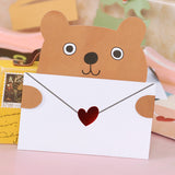 Cute animal message cards mini envelope cards thank you stationery kids greeting cards