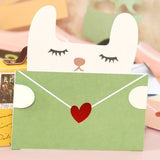 Cute animal message cards mini envelope cards thank you stationery kids greeting cards