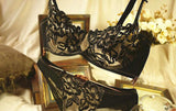 Sexy Lingerie Sets Women Everyday Bra Set Lace Embroidery Underwear Adjustable Unlined Push Up Womens Bras and Underwear Sets