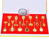 Fairy Tail Keychain Cosplay Accessories set Weapon Collection Lucy Sign of the Zodiac Gold Key Necklace Pendants for Gift