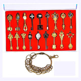 Fairy Tail Keychain Cosplay Accessories set Weapon Collection Lucy Sign of the Zodiac Gold Key Necklace Pendants for Gift
