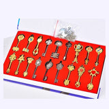 Fairy Tail Keychain Cosplay Accessories set Weapon Collection Lucy Sign of the Zodiac Gold Key Necklace Pendants for Gift