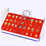 Fairy Tail Keychain Cosplay Accessories set Weapon Collection Lucy Sign of the Zodiac Gold Key Necklace Pendants for Gift