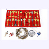 Fairy Tail Keychain Cosplay Accessories set Weapon Collection Lucy Sign of the Zodiac Gold Key Necklace Pendants for Gift
