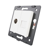 Manufacture Livolo, 2 Gangs Wall Computer and TV Socket / Outlet VL-C7-1VC-11, Without Plug adapter