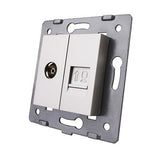 Manufacture Livolo, 2 Gangs Wall Computer and TV Socket / Outlet VL-C7-1VC-11, Without Plug adapter