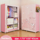 Wardrobe 3D painting design Non-woven Steel frame reinforcement Standing Storage Organizer Detachable Clothing Closet furniture
