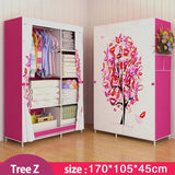 Wardrobe 3D painting design Non-woven Steel frame reinforcement Standing Storage Organizer Detachable Clothing Closet furniture