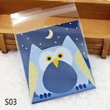 50Pcs Cute Cartoon Monster Cookie Candy Bag Self-Adhesive Plastic Packing Bag For Wedding Party Biscuits Baking Package Supplies