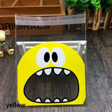 50Pcs Cute Cartoon Monster Cookie Candy Bag Self-Adhesive Plastic Packing Bag For Wedding Party Biscuits Baking Package Supplies