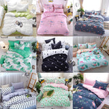 Geometric Pattern Bed Sheet with 4pcs Pillowcase Cover Bedding Sets