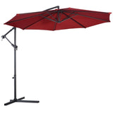 Giantex 10' Hanging Umbrella Patio Sun Shade Offset Outdoor Market W/T Cross Base Outdoor Furniture OP2808