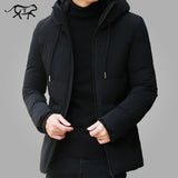 Brand Winter Jacket Men Clothes Casual Stand Collar Hooded Collar Fashion Winter Coat Men Parka Outerwear Warm Slim fit 4XL